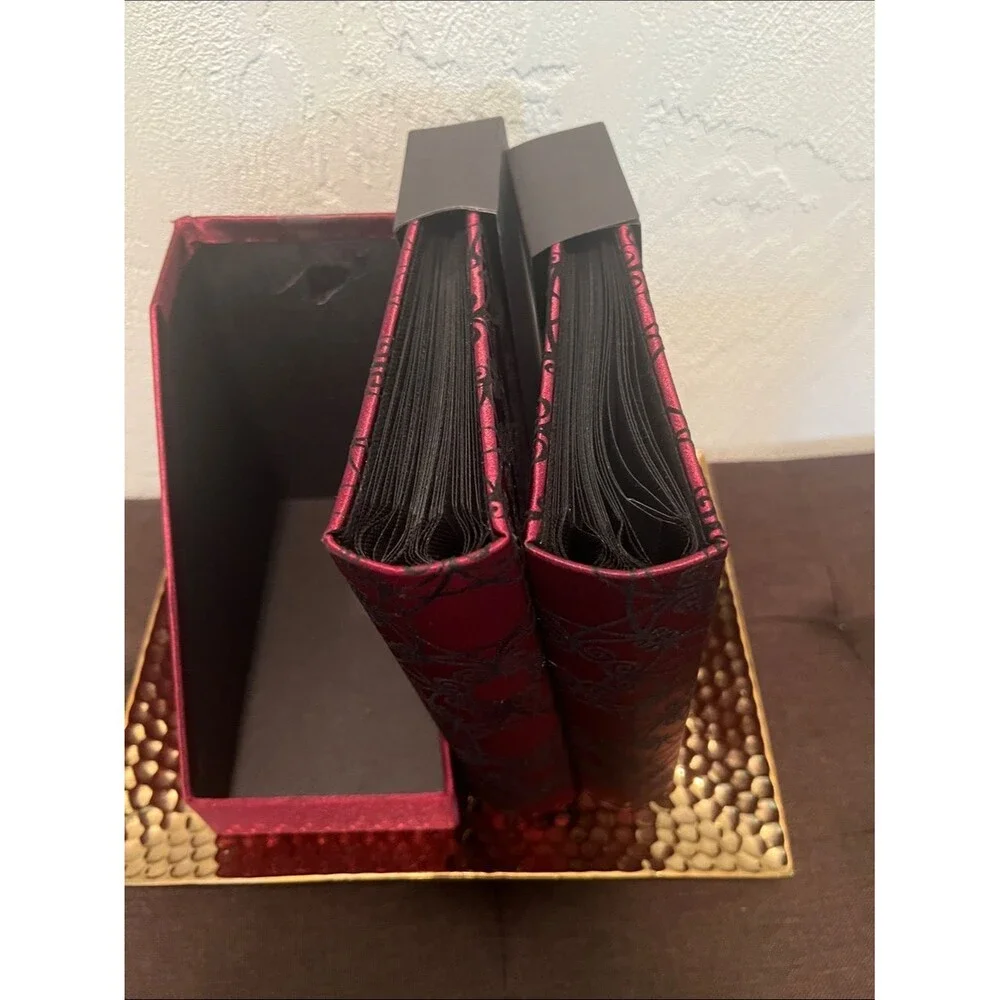 #2283*Elegant Burgundy Compact Accordion Photos Album- Accessories